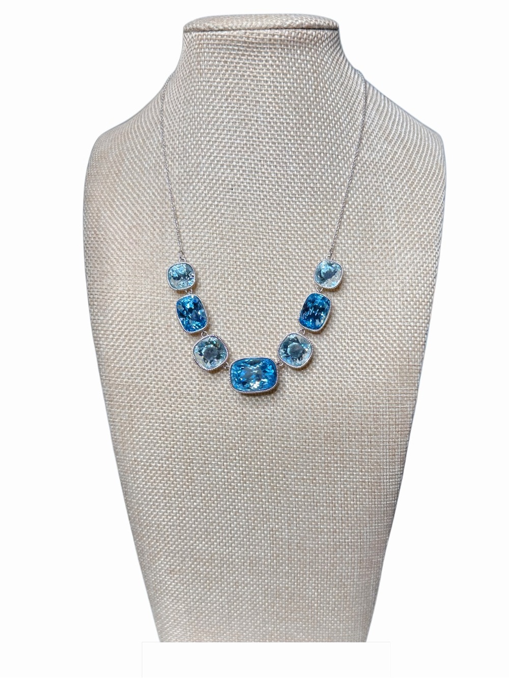 Touchstone Crystal by Swarovski Blue Crystal Statement Necklace